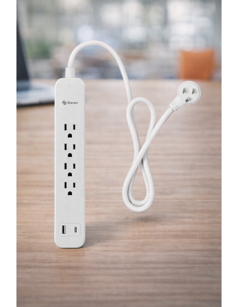 Multicontacto de 4 contactos y 2 puertos USB 2