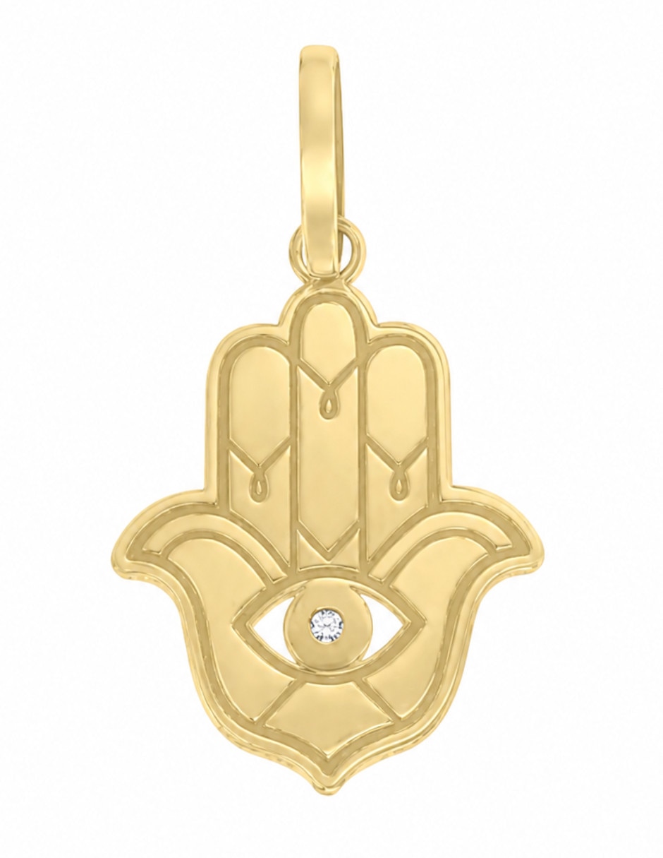 Dije de mano de fátima Osmond de oro amarillo 14 K