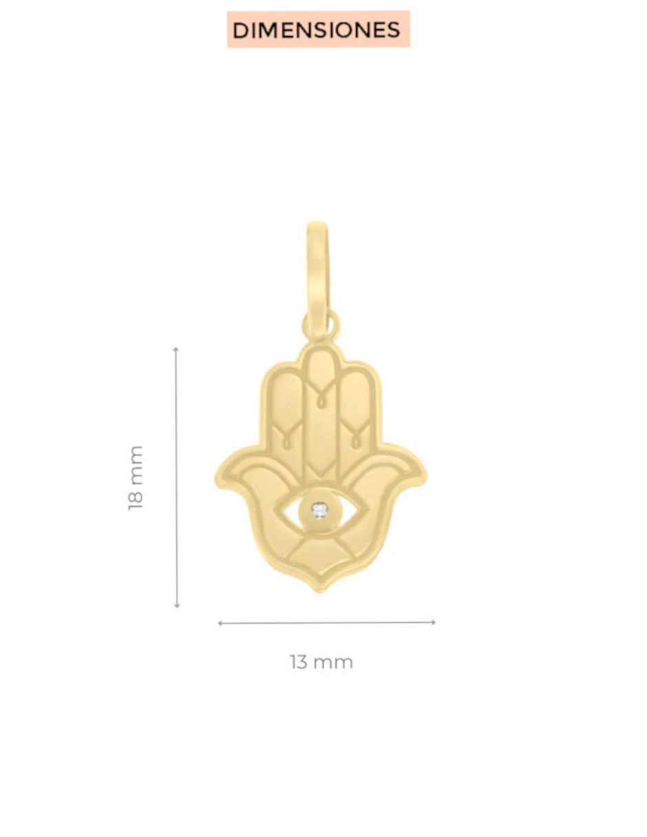 Dije de mano de fátima Osmond de oro amarillo 14 K 3