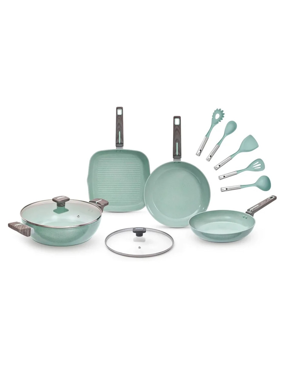 Batería de cocina Jade Cook C0605-00 de aluminio antiadherente10 piezas