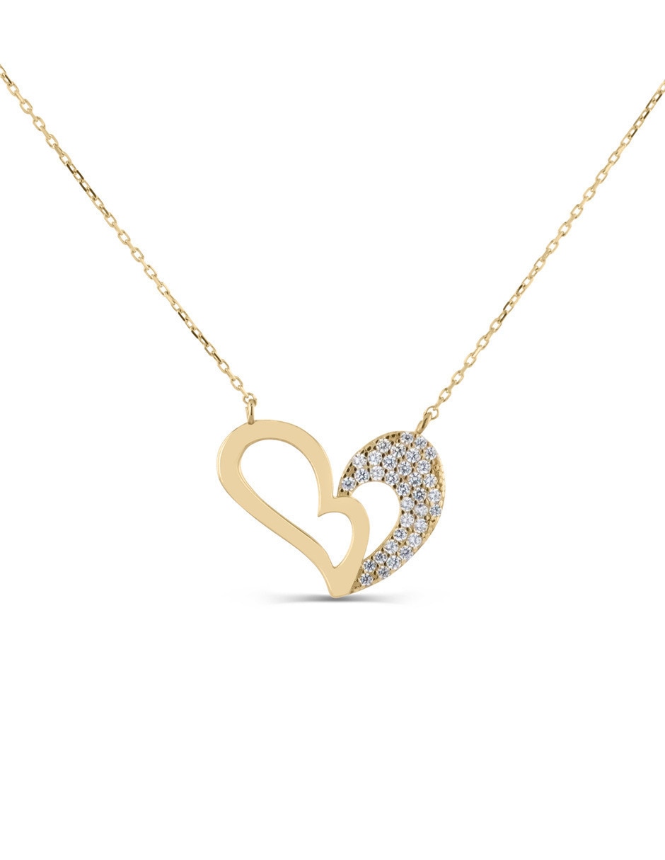 De corazón taza de oro amarillo 14 k 1
