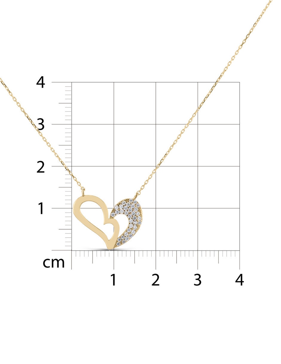 De corazón taza de oro amarillo 14 k 5