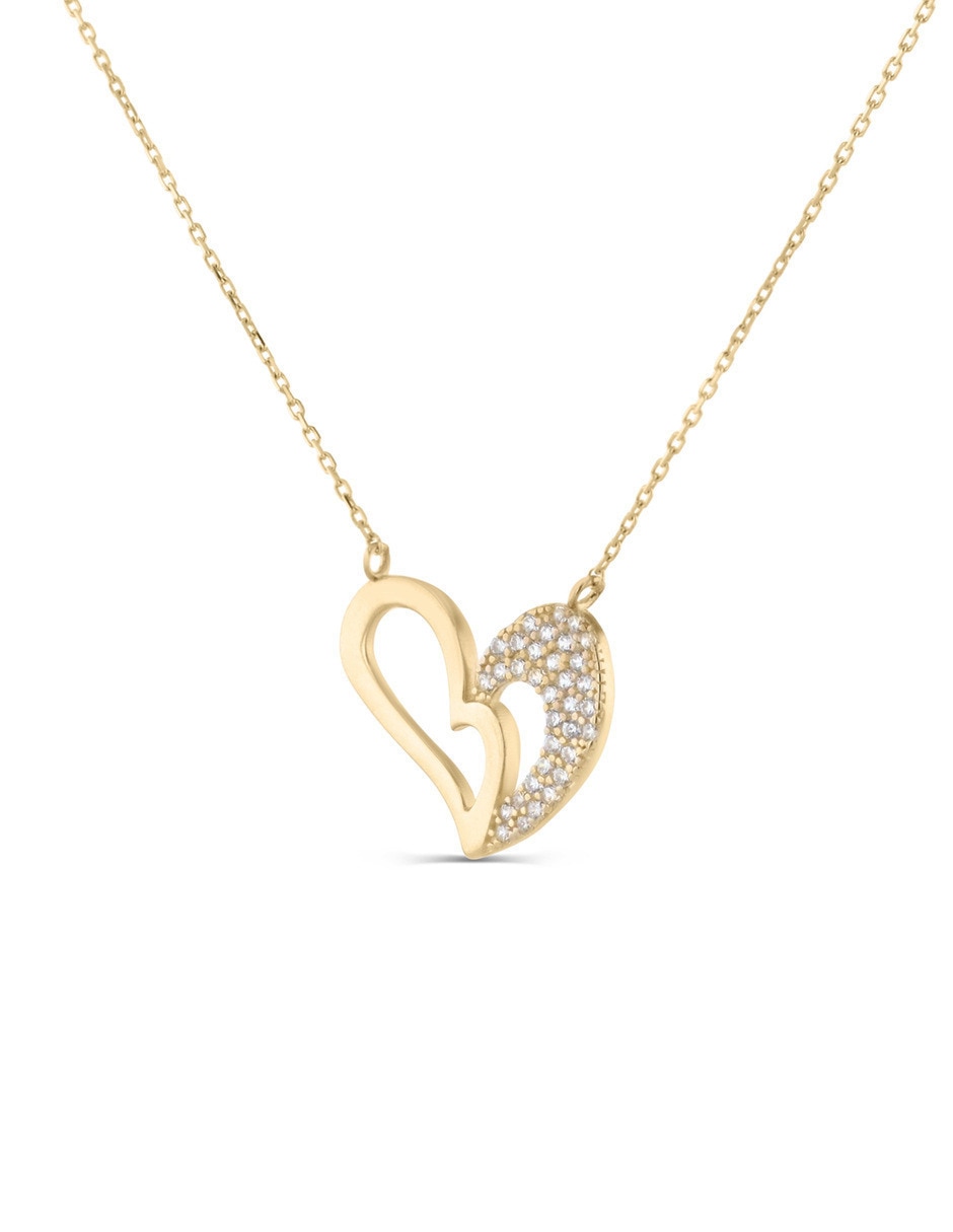 De corazón taza de oro amarillo 14 k 2