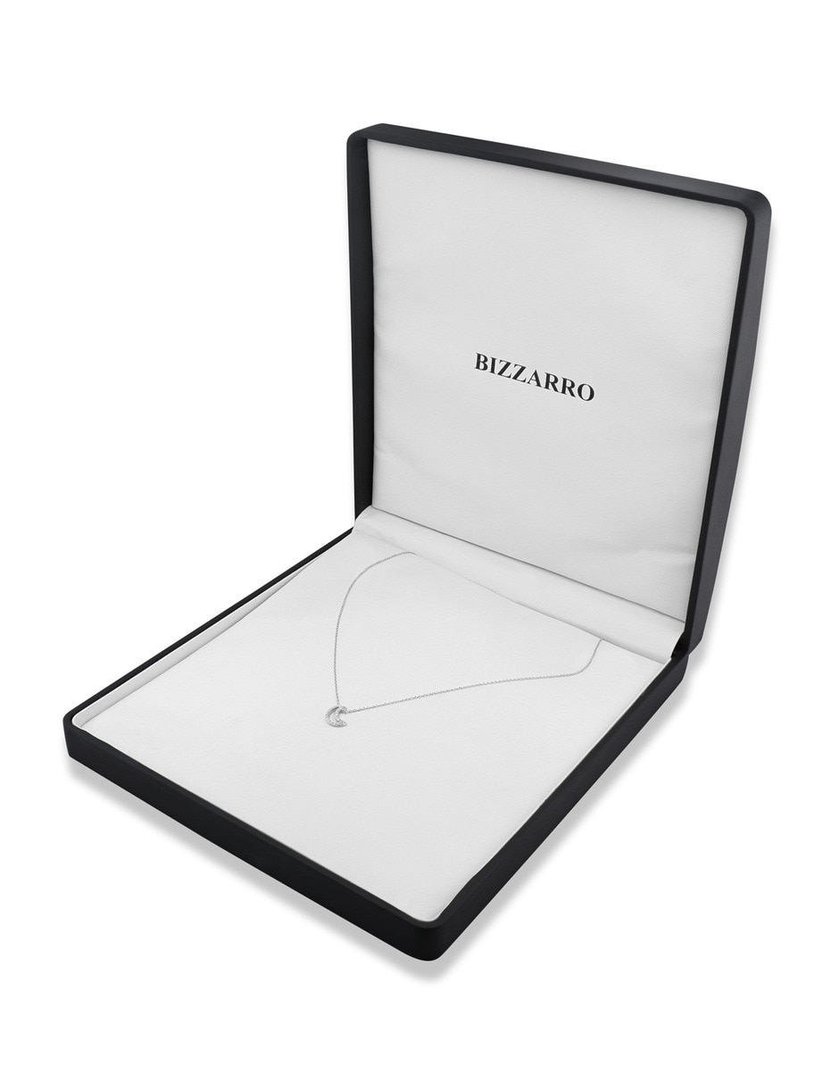 Gargantilla de luna de oro blanco 14 K 3