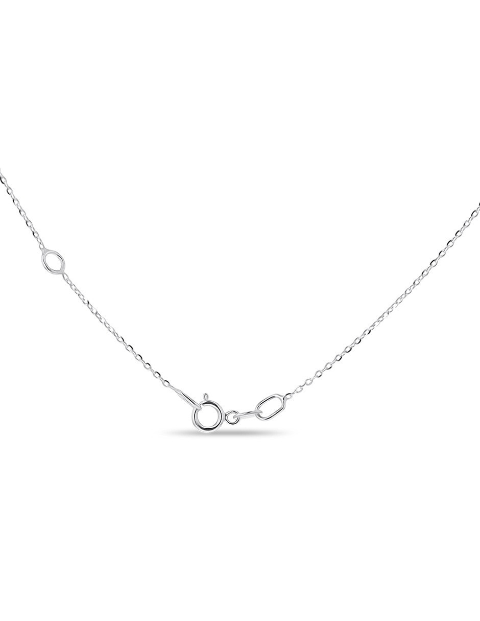 Gargantilla de luna de oro blanco 14 K 2