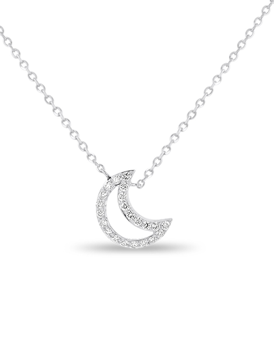 Gargantilla de luna de oro blanco 14 K Gargantilla de luna de oro blanco 14 K