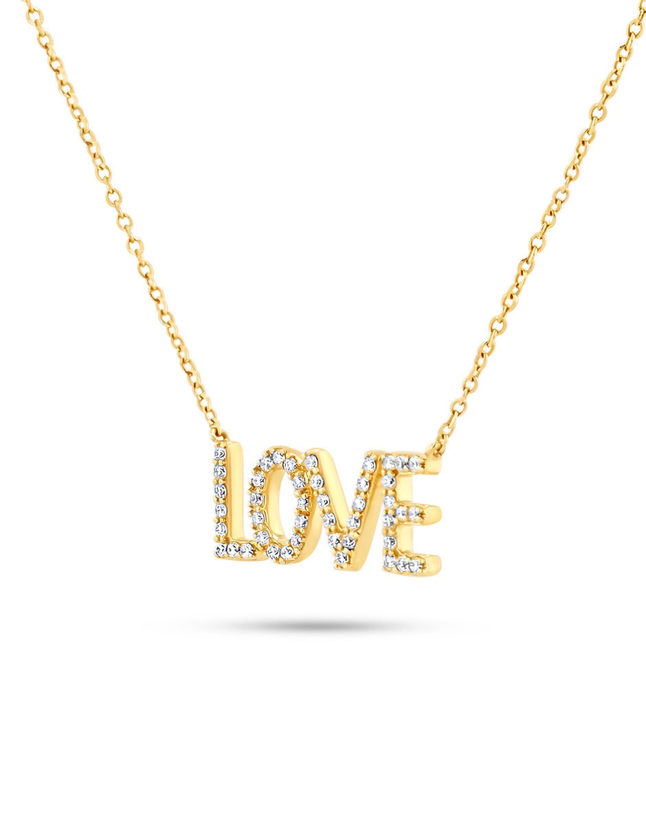 Gargantilla Love de letras de oro florentino 14 K 4