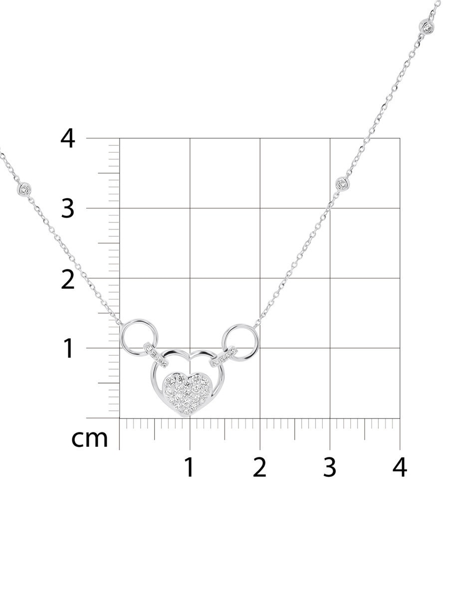 Gargantilla de corazón de oro blanco 14 K 5