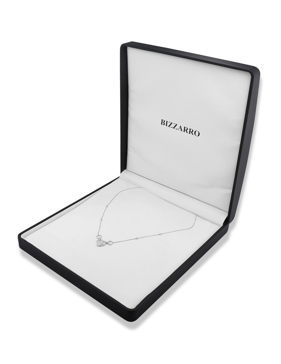 Gargantilla de corazón de oro blanco 14 K 3