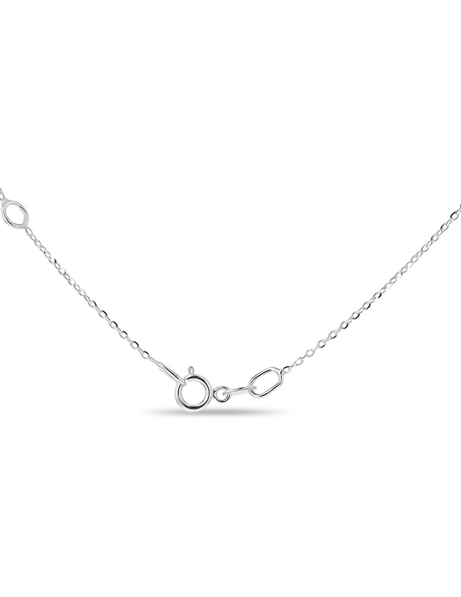 Gargantilla de corazón de oro blanco 14 K 2