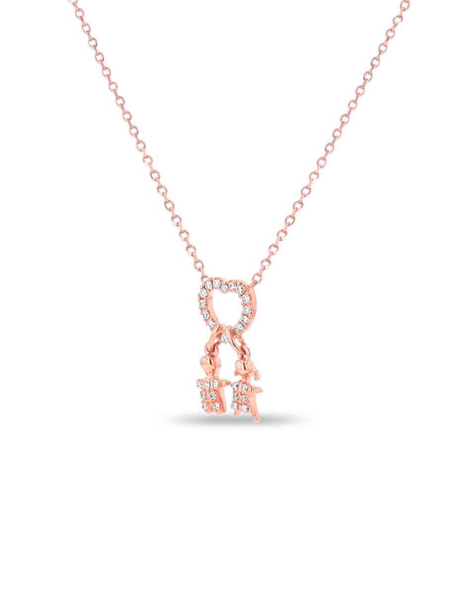 Gargantilla de niños de oro rosa 14 K 4