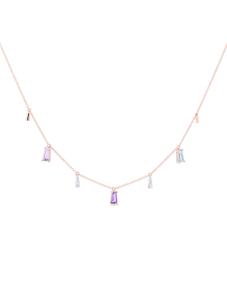 Collar de oro rosa 14 K