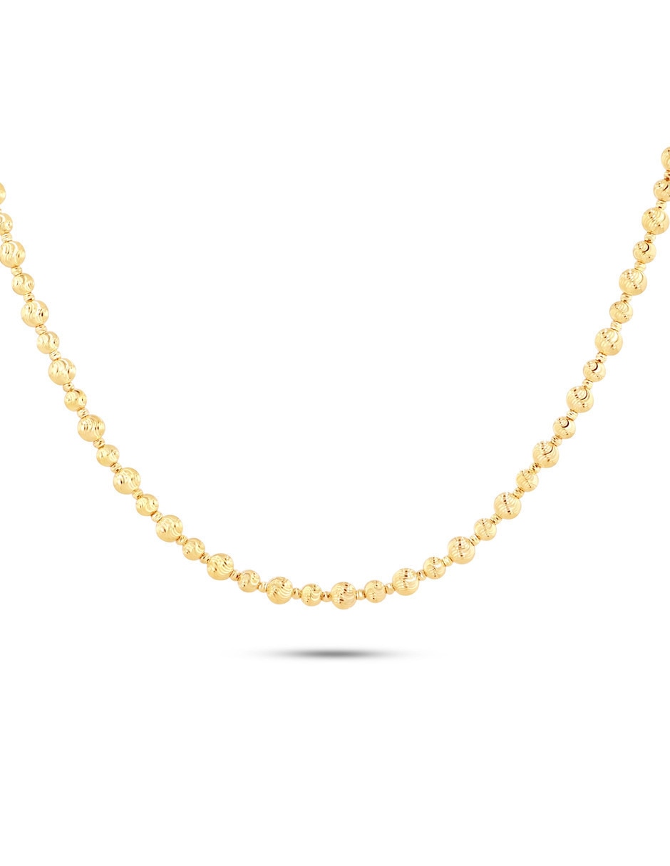 Gargantilla forma de bola de oro amarillo 14 K