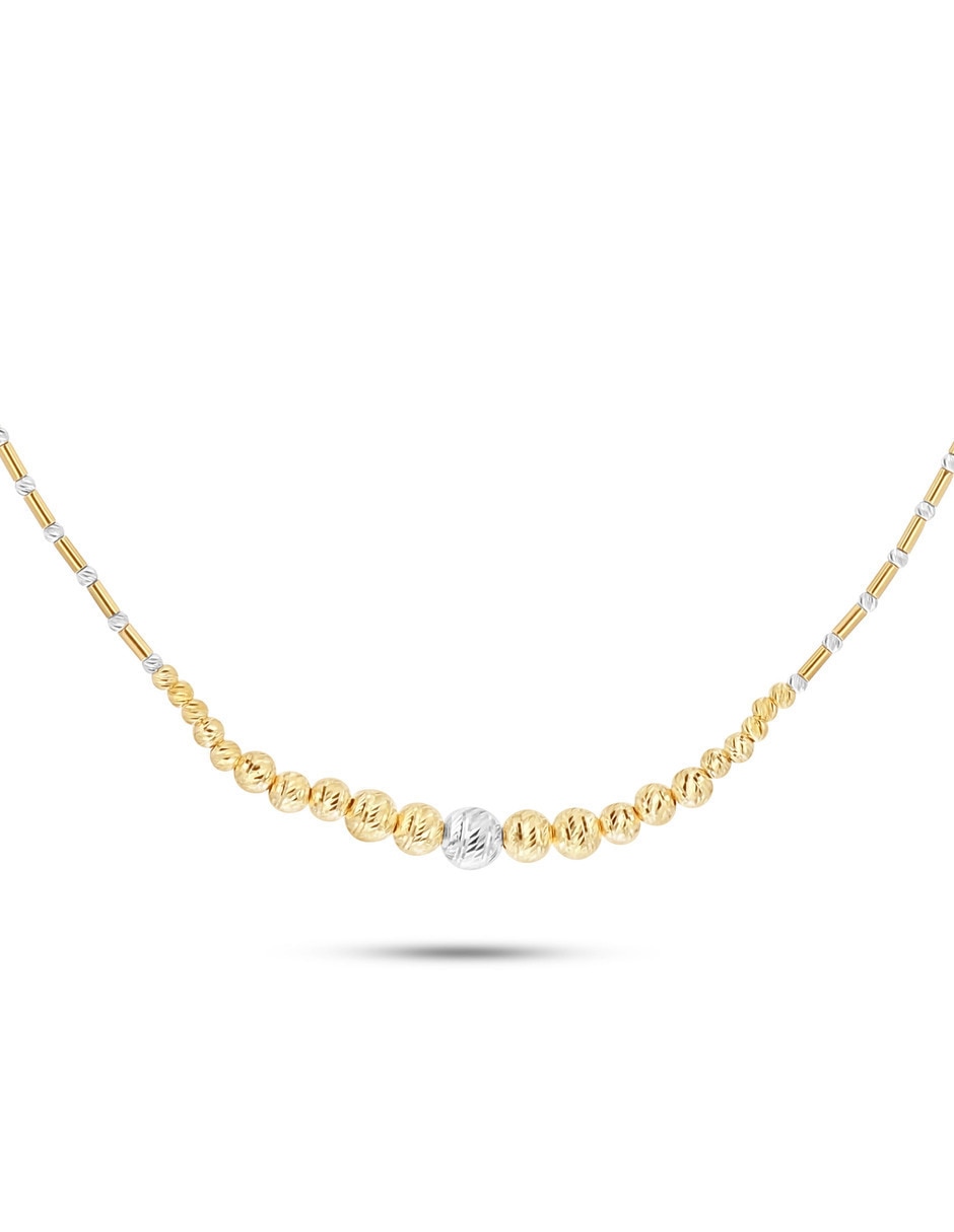 Gargantilla forma de esfera de oro amarillo 14 K