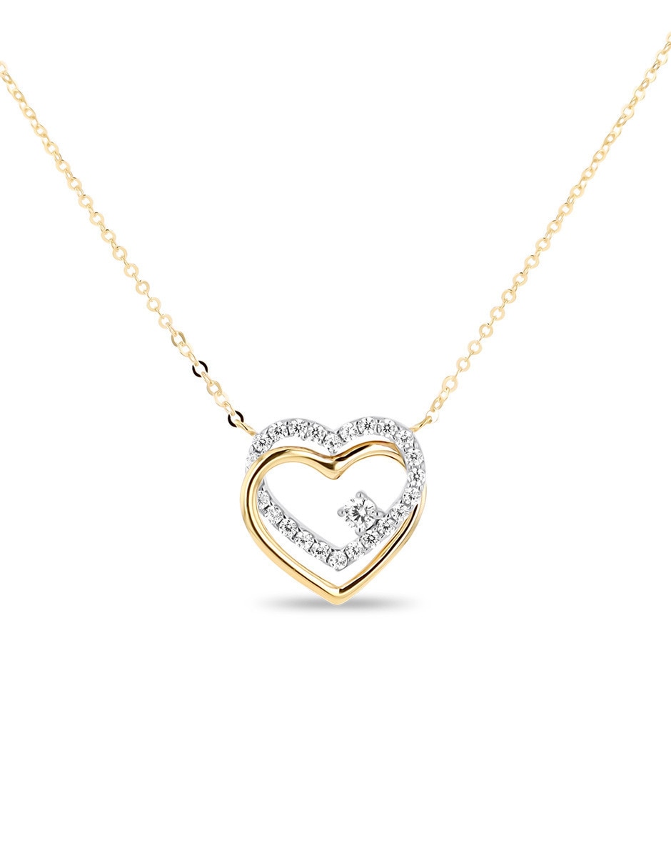 Gargantilla de corazón de oro amarillo 10 K