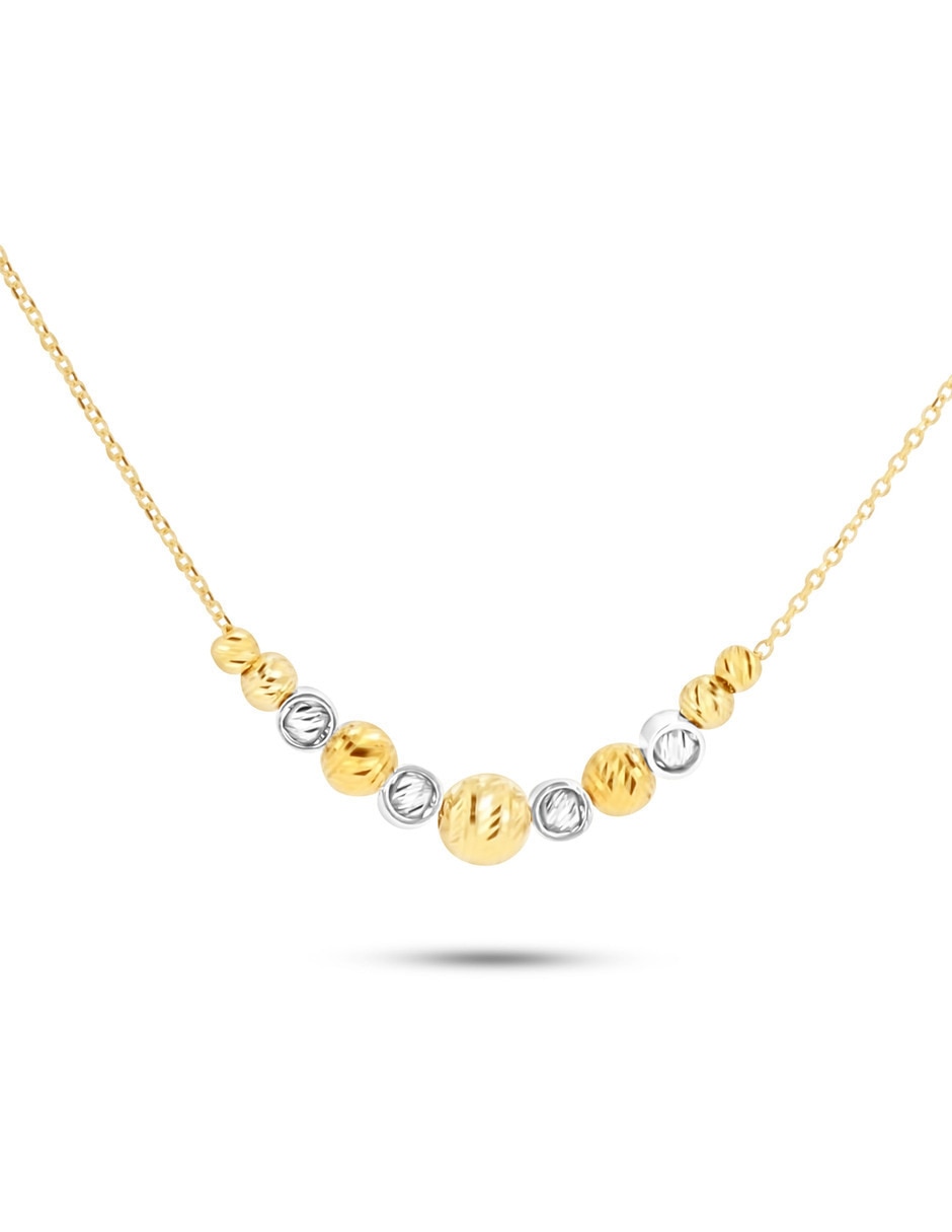 Collar esfera de oro amarillo 14 K