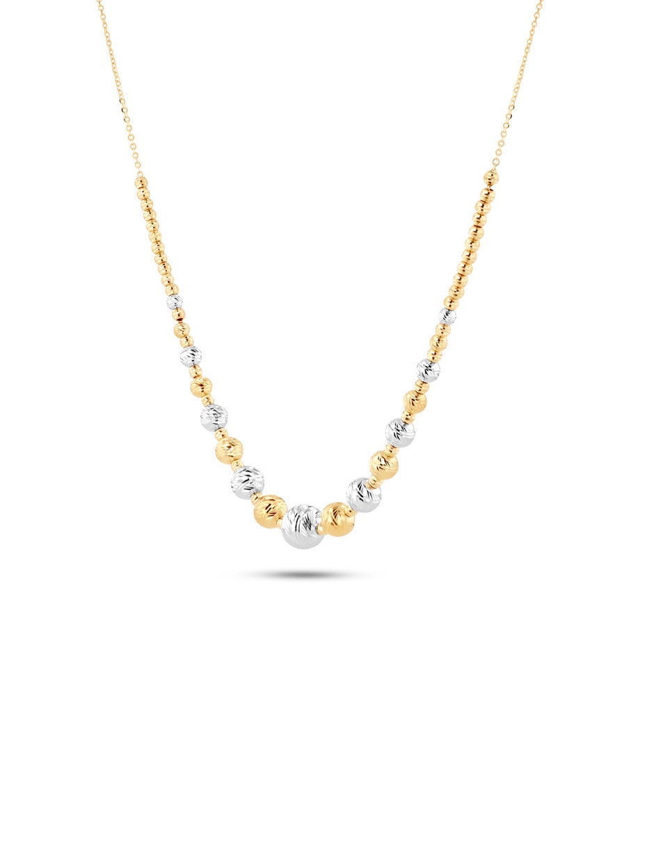 Collar esfera de oro amarillo 14 K