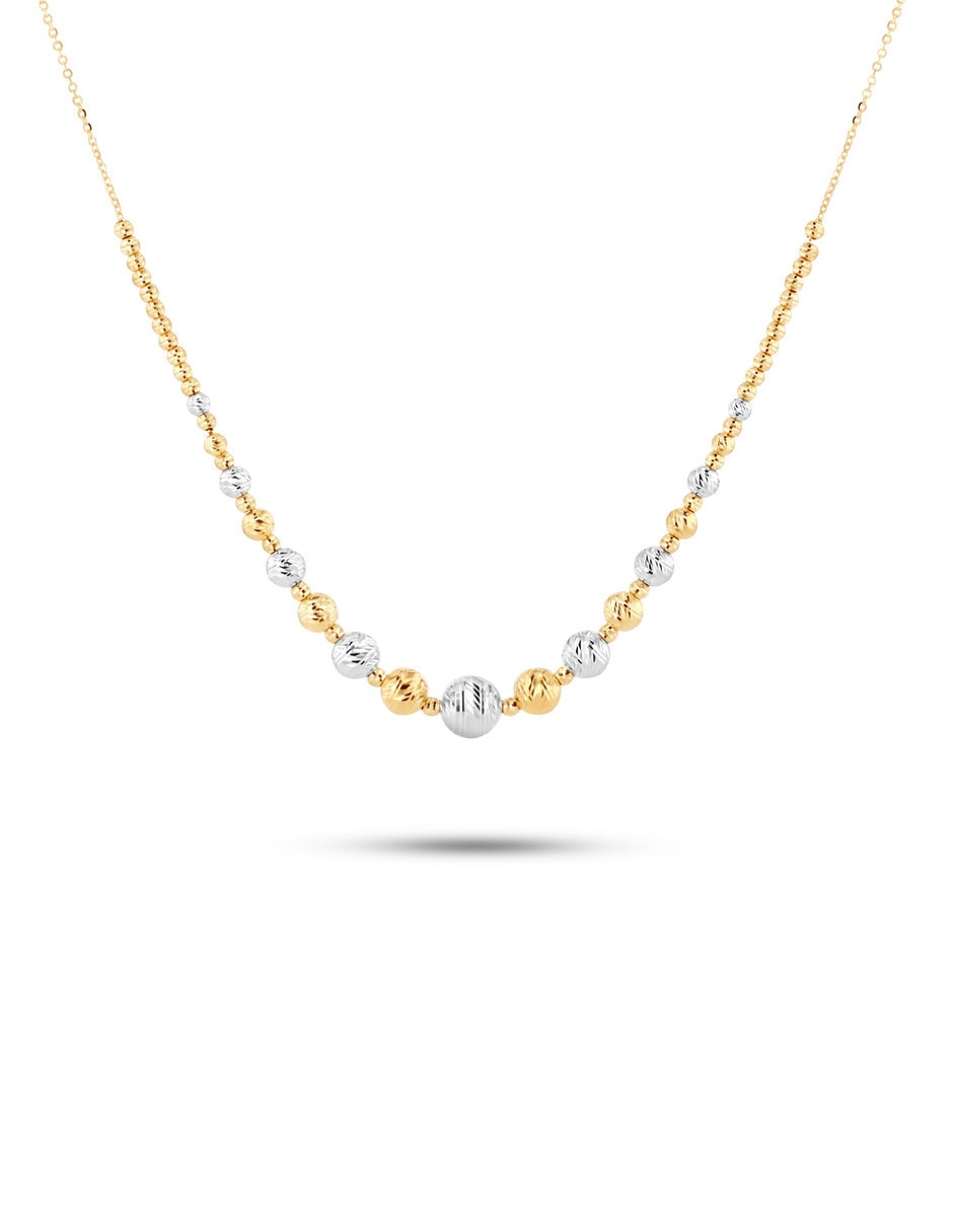 Collar esfera de oro amarillo 14 K