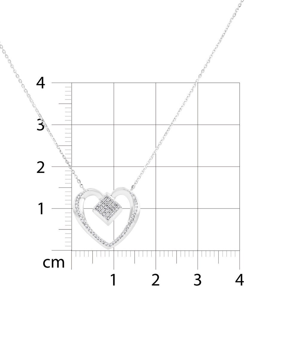 Collar corazón de oro blanco 14 K 5