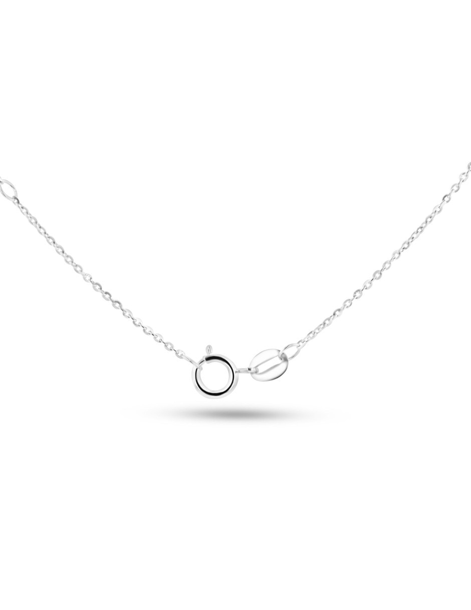 Collar corazón de oro blanco 14 K