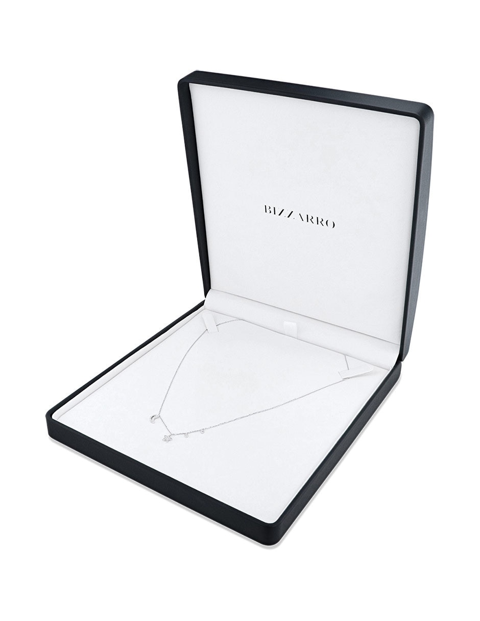 Collar estrella de oro blanco 14 K 4
