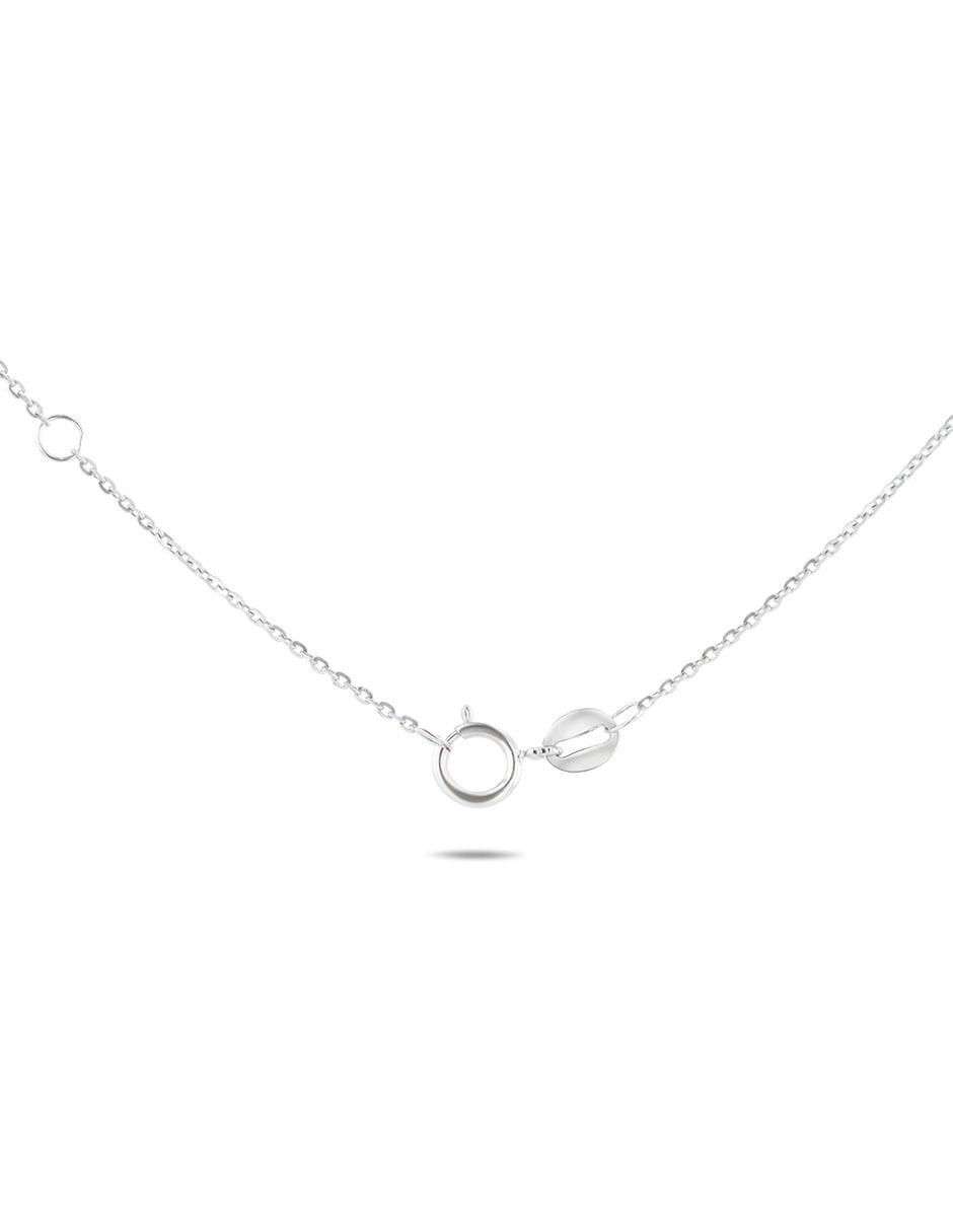 Collar estrella de oro blanco 14 K 5