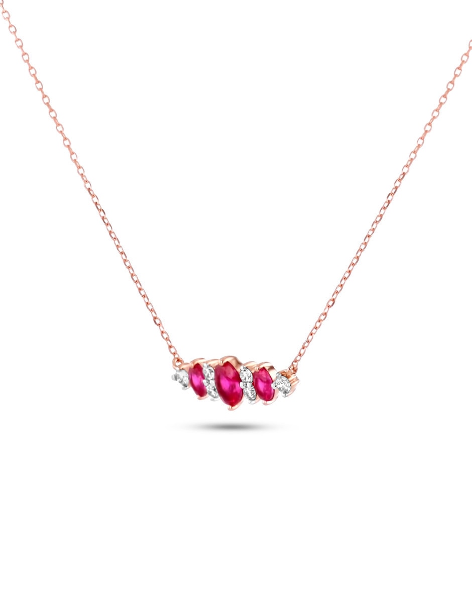 Gargantilla de oro rosa 14 K