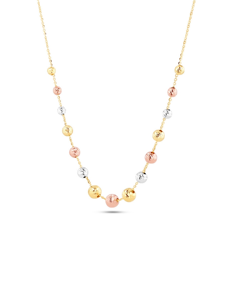 Gargantilla de esfera de oro florentino 14 K 4