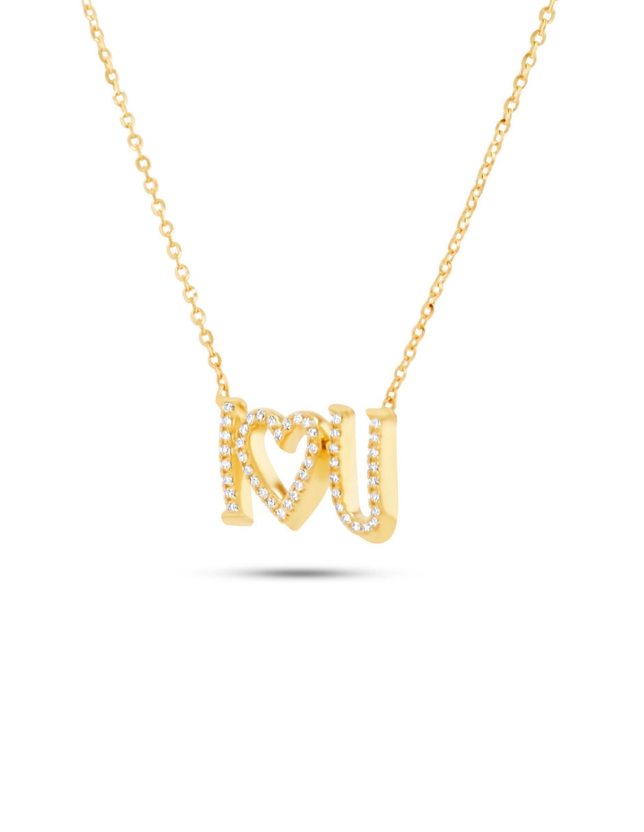 Collar corazón de oro amarillo 14 K 4