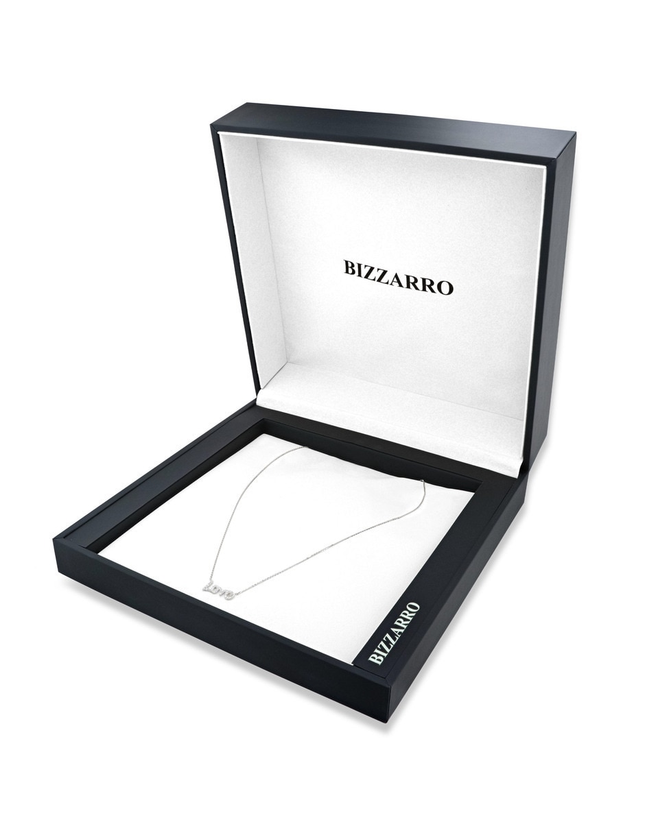 Collar Love de letras Joyerias Bizzarro de oro blanco 14 K