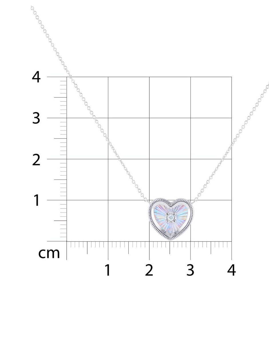 Gargantilla de corazón de oro blanco 14 K 2