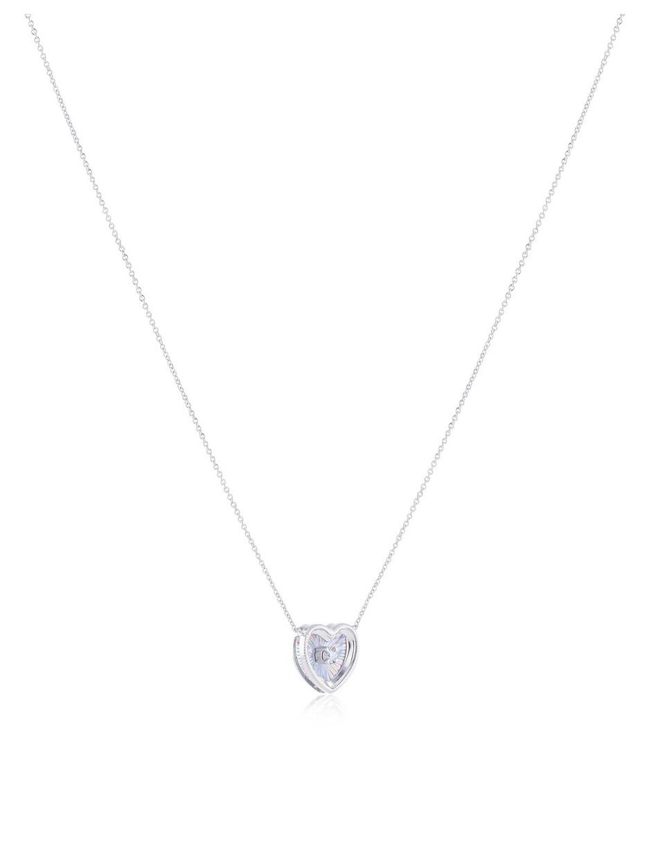 Gargantilla de corazón de oro blanco 14 K 3