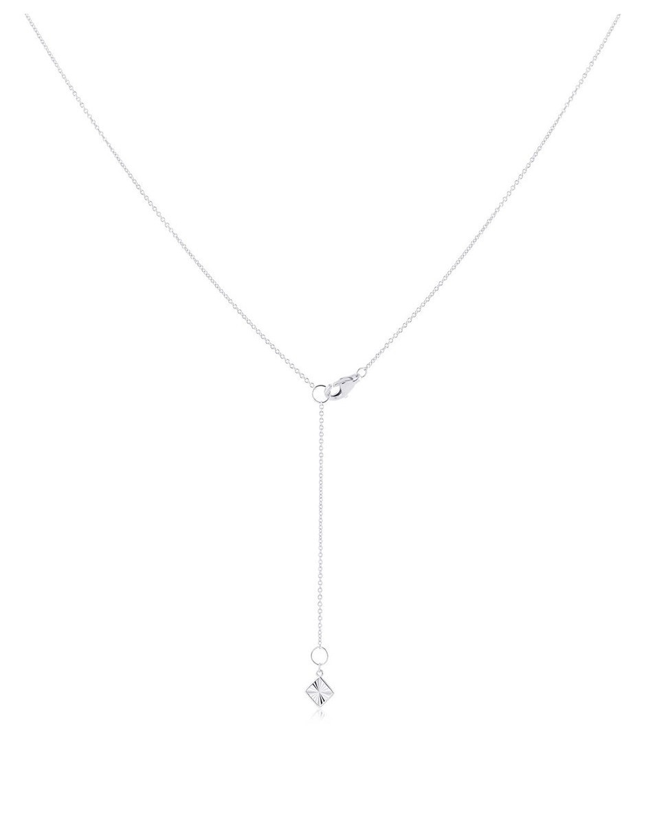 Gargantilla de corazón de oro blanco 14 K 5