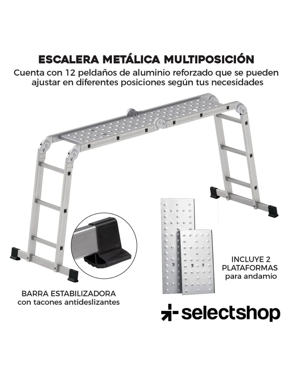 Escalera multipropósito Select Shop de metal