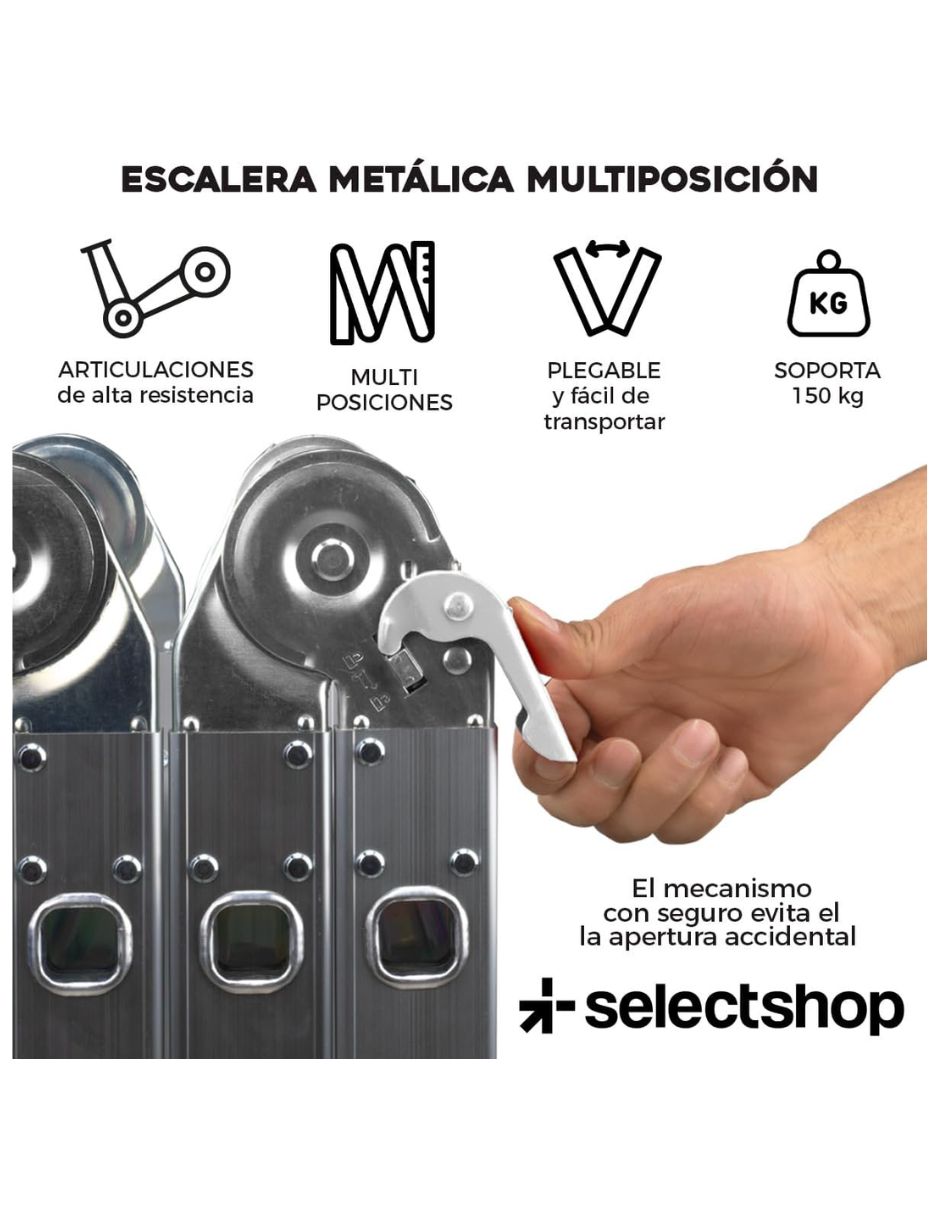 Escalera multipropósito Select Shop de metal