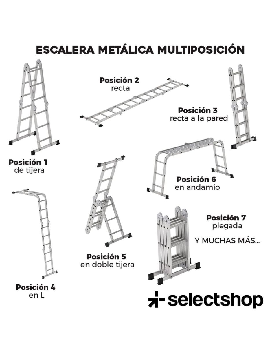 Escalera multipropósito Select Shop de metal