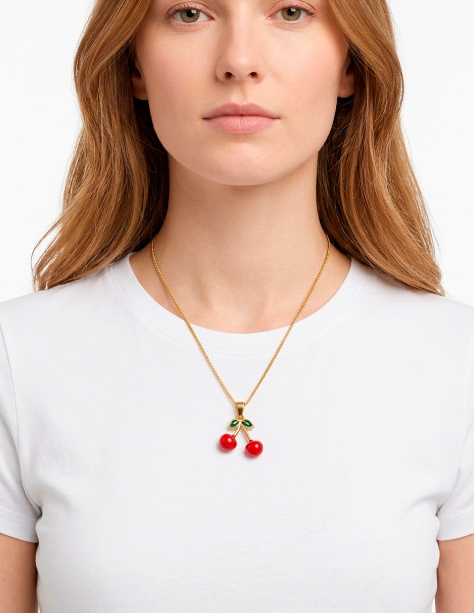 Collar con dije de cereza Ana Maria Mexico Moda en Tendencia