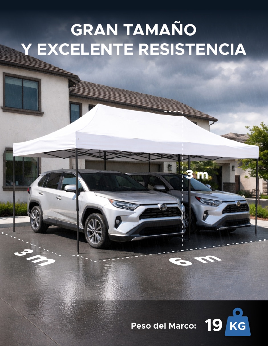 Carpa ancho 6 M x largo 3 M 9