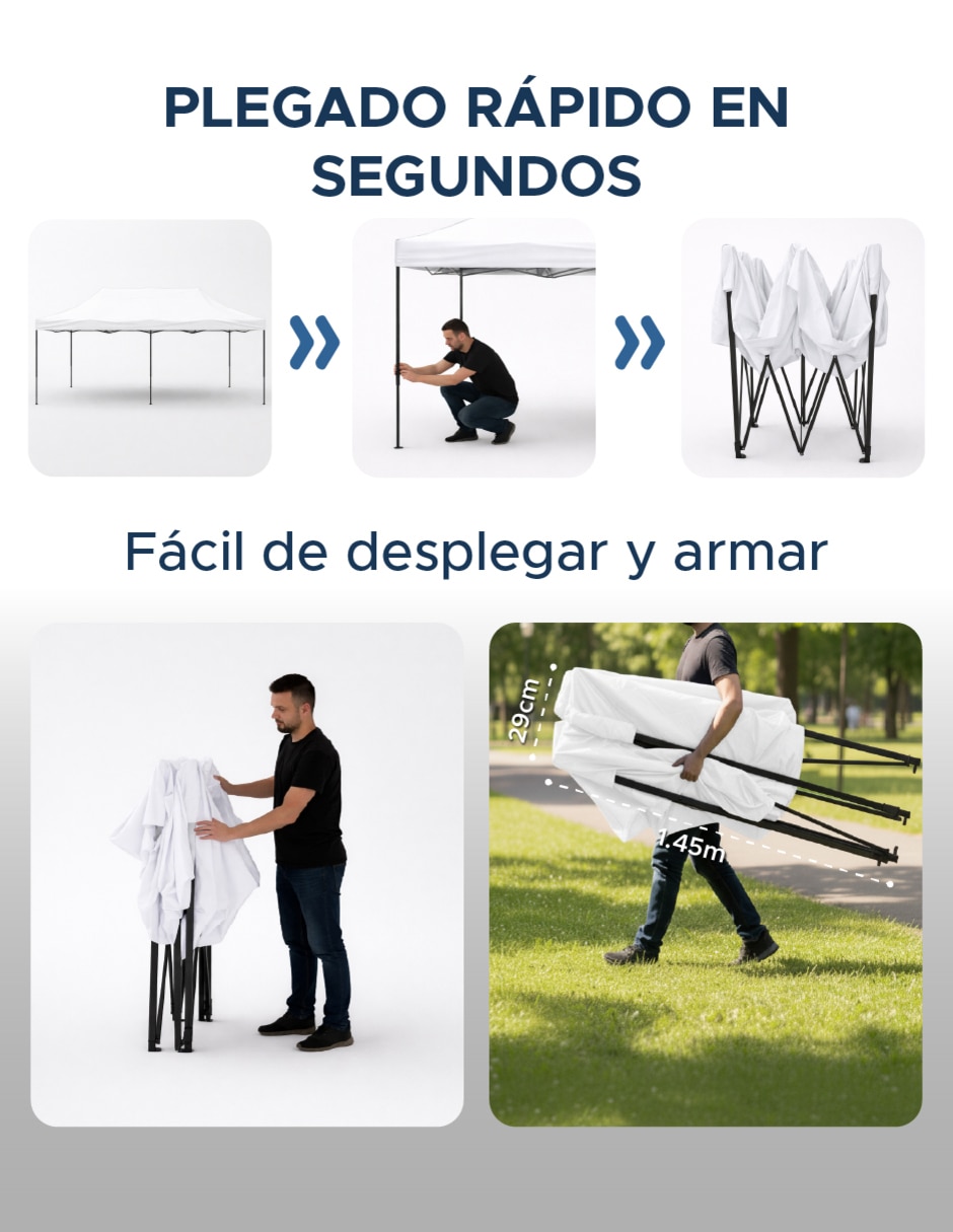 Carpa ancho 6 M x largo 3 M 8