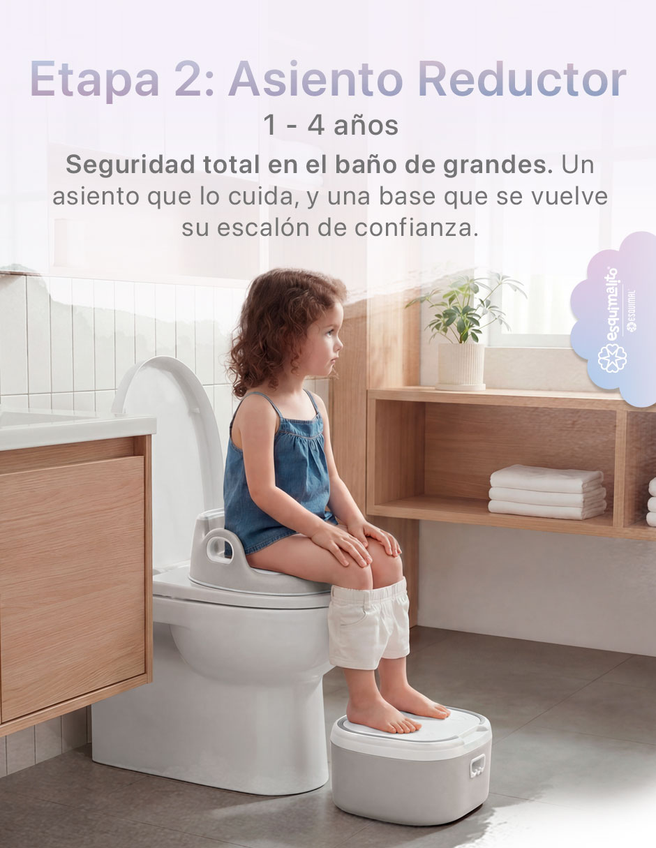 Entrenador de baño con escalón Esquimal 3 en 1 Asiento Reductor Banquito