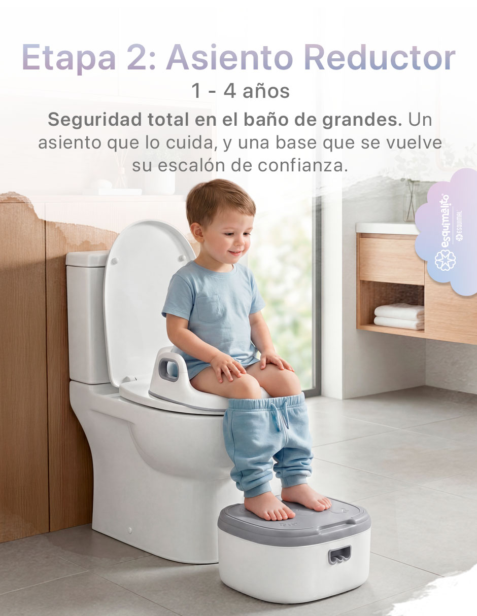 Entrenador de baño con escalón 3 en 1 Asiento Reductor Banquito 5