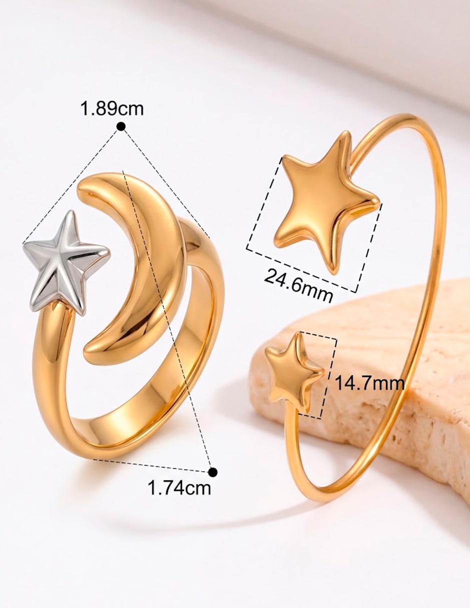 Kit de pulsera Nira de Oro laminado 14 K con acabado brillante