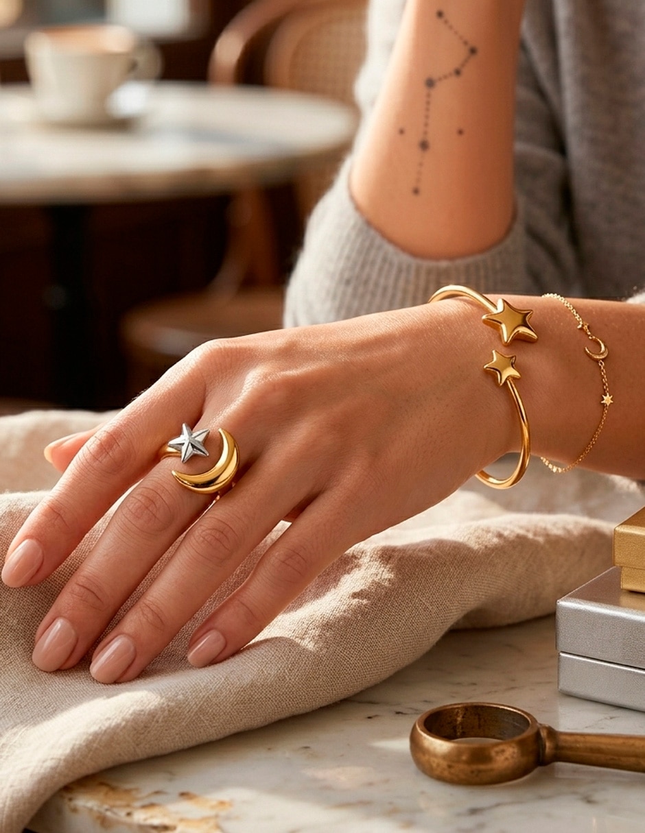 Kit de pulsera Nira de Oro laminado 14 K con acabado brillante