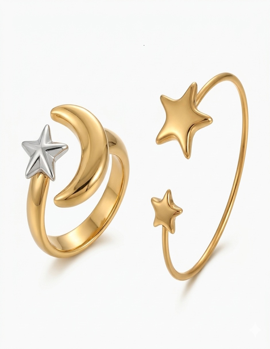 Kit de pulsera de Oro laminado 14 K con acabado brillante
