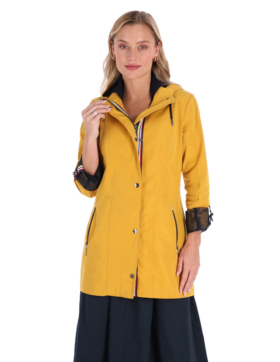 Gabardina impermeable capucha Shyla para mujer