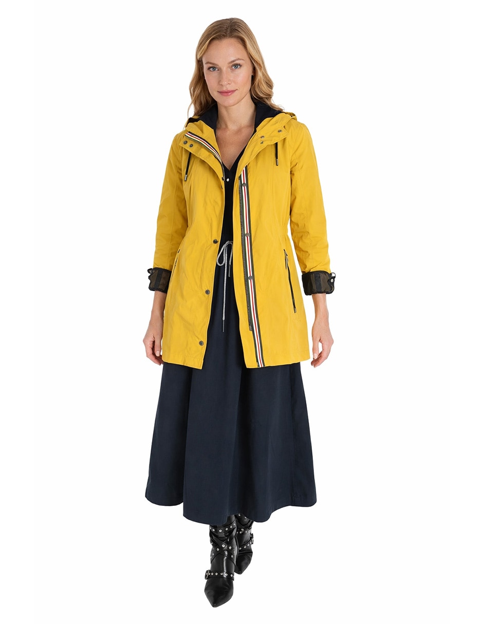 Gabardina impermeable capucha para mujer
