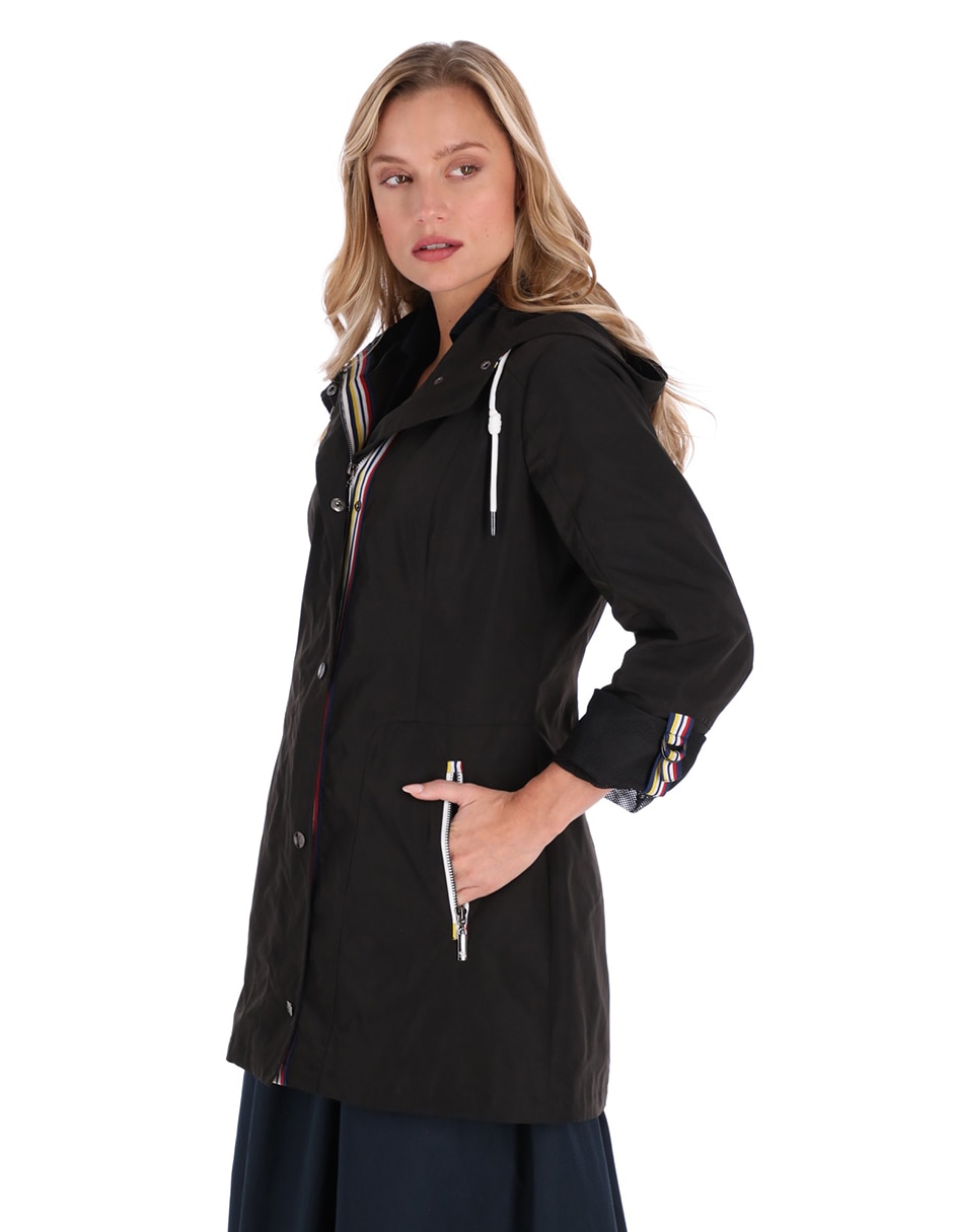 Gabardina impermeable capucha para mujer 3