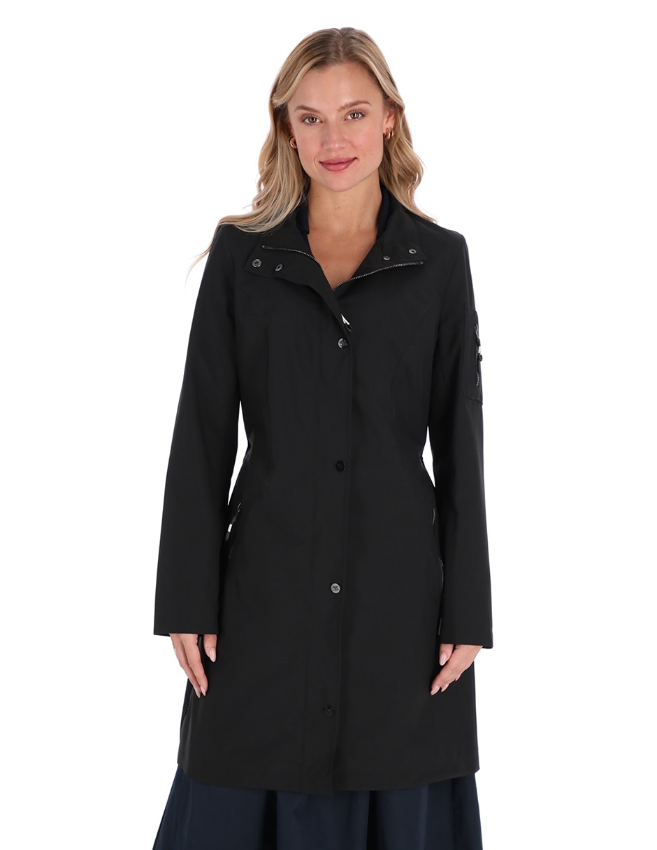 Gabardina resistente al agua con bolsillos para mujer 2