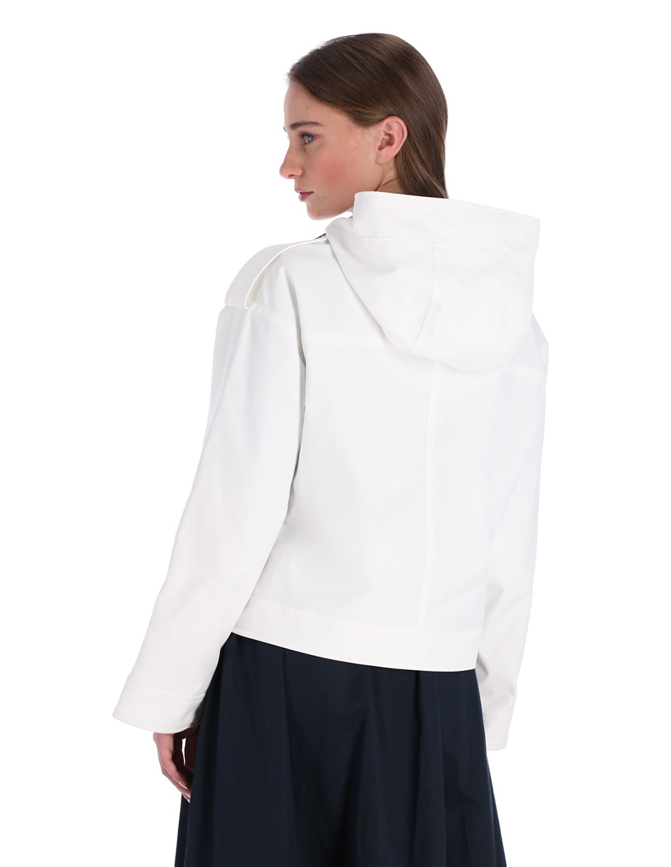 Gabardina impermeable capucha y bolsa para mujer 2
