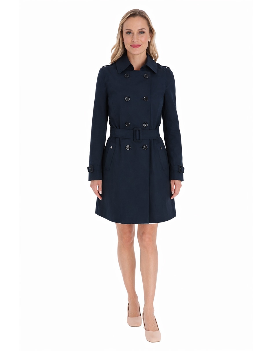 Gabardina impermeable con bolsillos para mujer